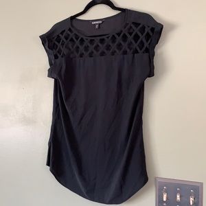 Express Black Short Sleeve Dress Shirt